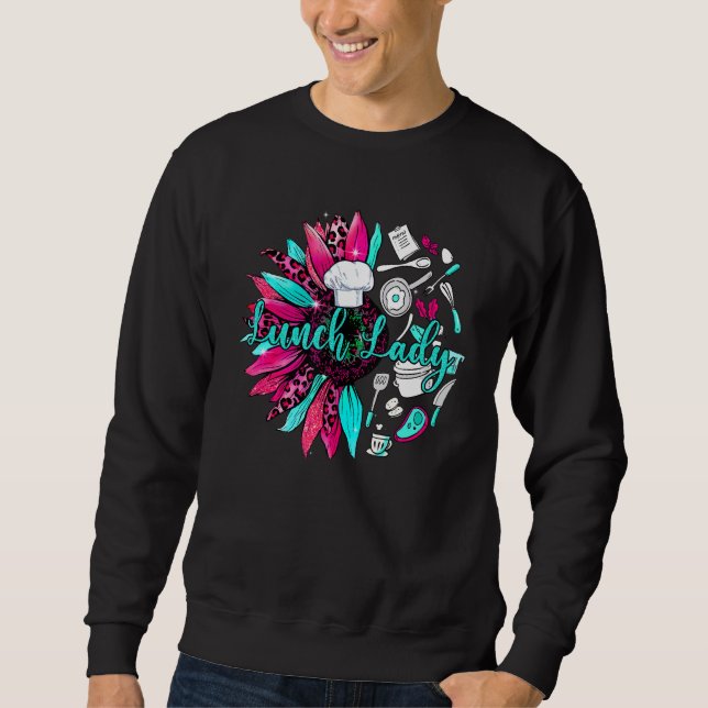 Moletom Lady Sunflower Leopard Cute Lunch Lady Life (Frente)