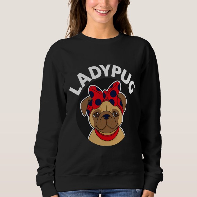 Moletom LadyPug engraçada design Classic T-Shirt 803 (Frente)