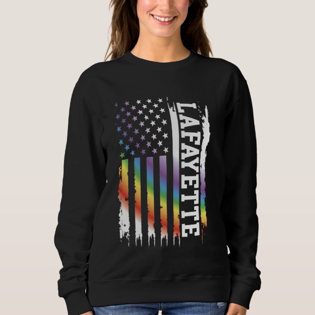 Moletom Lafayette EUA aflita o arco-íris com US Fl (Frente)