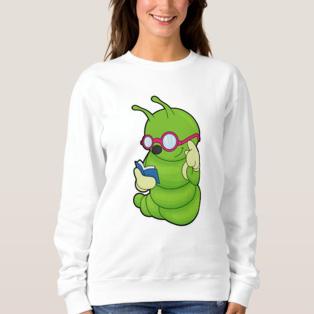 Moletom Lagarta com óculos de sol e livro (Frente)