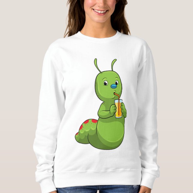 Moletom Lagarta com Vidro de Sumo de Laranja (Frente)