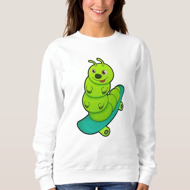 Moletom Lagarta como Patinadora com skate (Frente)