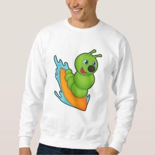 Moletom Lagarta como Surfer com Surfboard