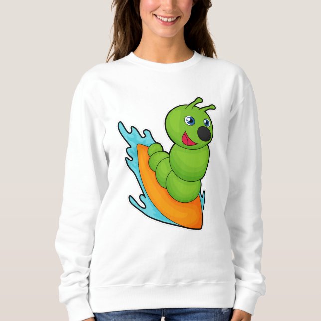 Moletom Lagarta como Surfer com Surfboard (Frente)