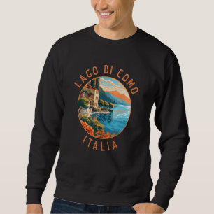 Moletom Lago de Como Itália Distressed Circle Vintage