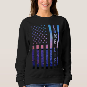 Moletom Lago Life American Flag Dock Sunset Wakeboarder Po