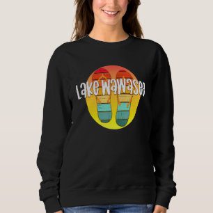 Moletom Lago Wawasee Indiana Retro Flipflop Sunset Graphic