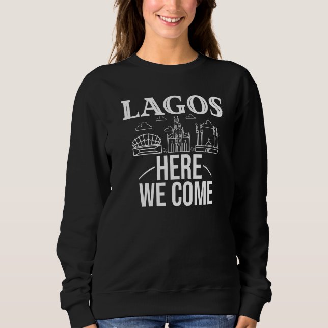 Moletom Lagos Nigeria City Trip Skyline Map Travel   (Frente)