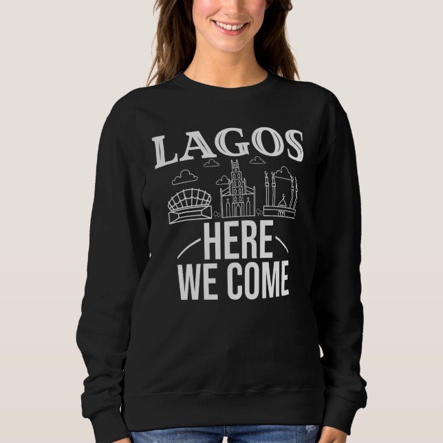Moletom Lagos Nigeria City Trip Skyline Map Travel (Frente)