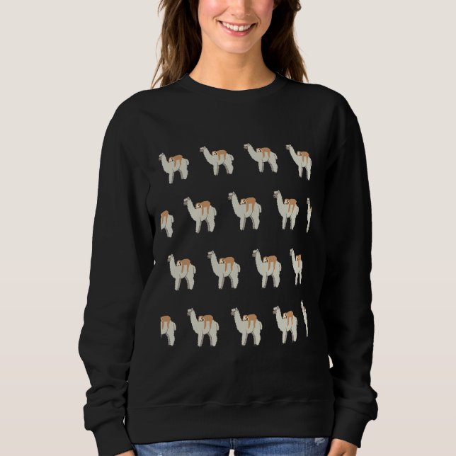 Moletom Lama Engraçada Dormindo No Padrão De Llama Tri B (Frente)