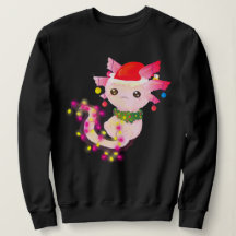 Lâmpadas de Natal com Axolotl cor-de-rosa