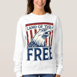 Moletom Land of the Free - Vintage USA Eagle Graphic
