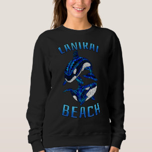 Moletom Lanikai Beach Hawaii Vacation Tribal Whale Orca