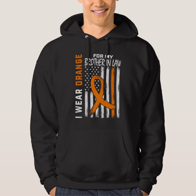 Moletom Laranja Para a Conscientização da Leucemia do Meu  (Frente)