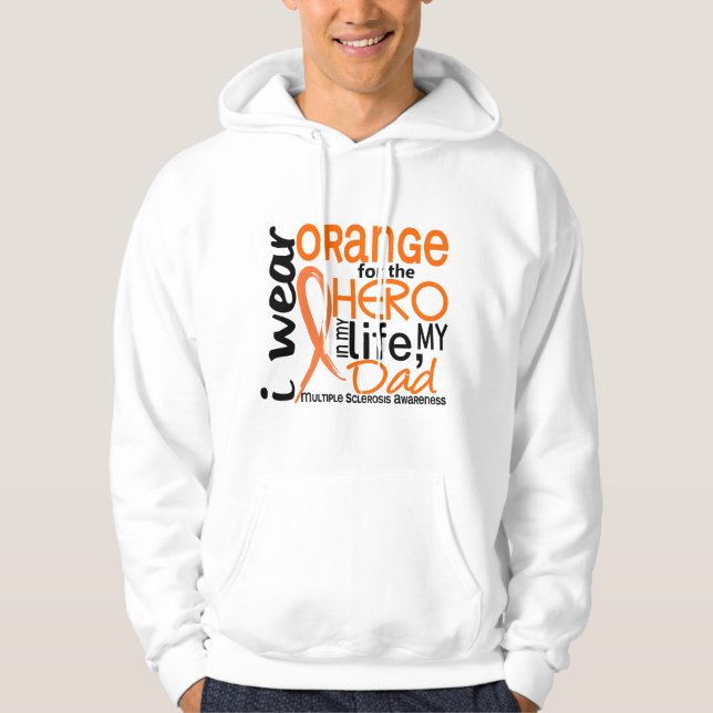 Moletom Laranja para a esclerose múltipla do MS do pai do (Frente)