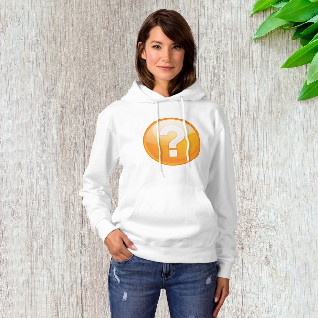 Moletom Laranja - Ponto de interrogação Womens Hoodie (Criador carregado)