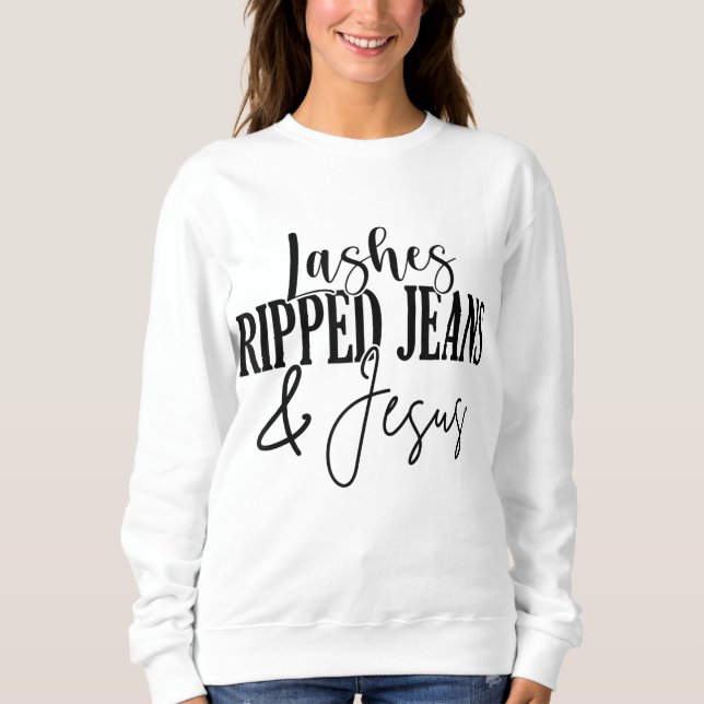Moletom Lashes Jeans E Artista De Lash Jesus Lash Tec (Frente)