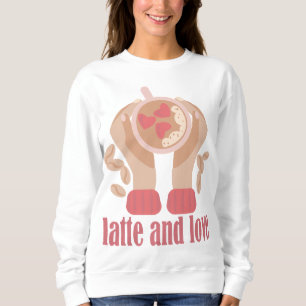Moletom Latite e xícara de amor, mãos e café