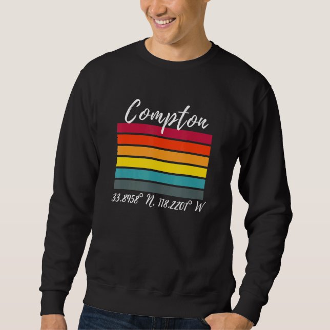 Moletom Latitude e Longitude de Compton Ca Los Angeles Fãs (Frente)