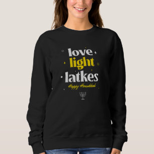 Moletom Latke de Luz do Amor Hanukkah Judaico Chanukah
