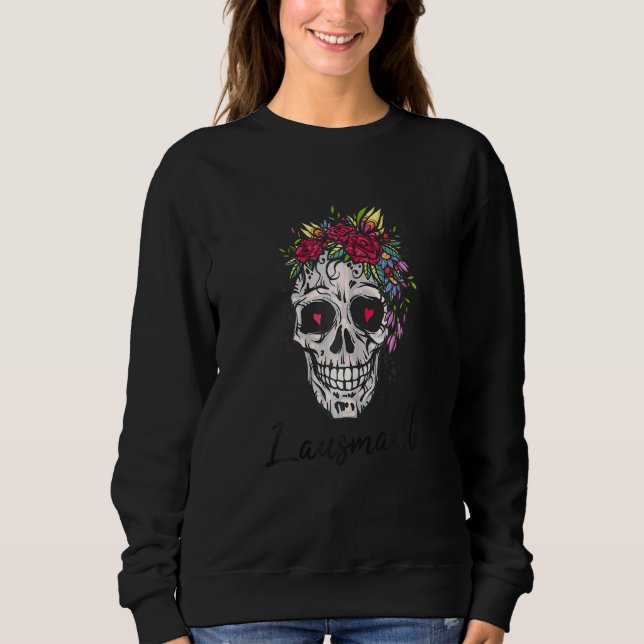Moletom Lausmadl Skull Bayern Madl Flowers Sweet Women Gir (Frente)