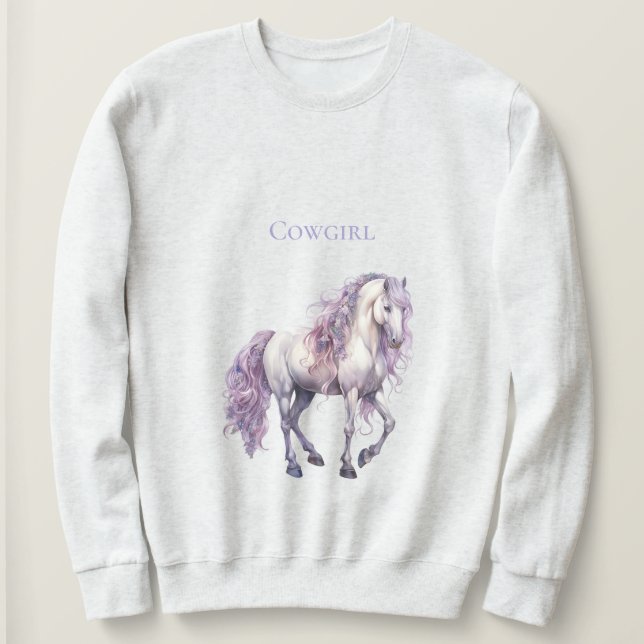 Moletom Lavanda Branca de Cavalo Floral (Frente do Design)