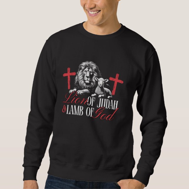Moletom Leão de Judá e Cordeiro de Deus - Para Cristãos Se (Frente)