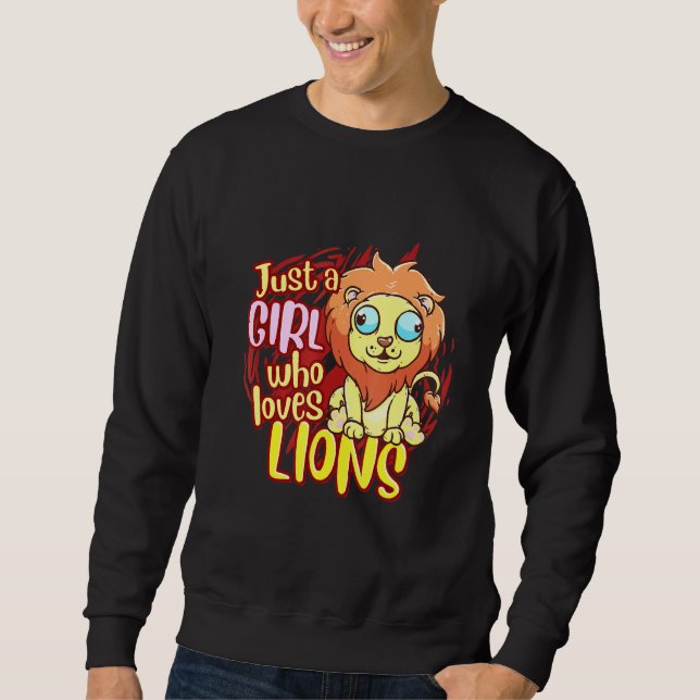 Moletom Leão É Uma Menina Que Ama Leões (Frente)