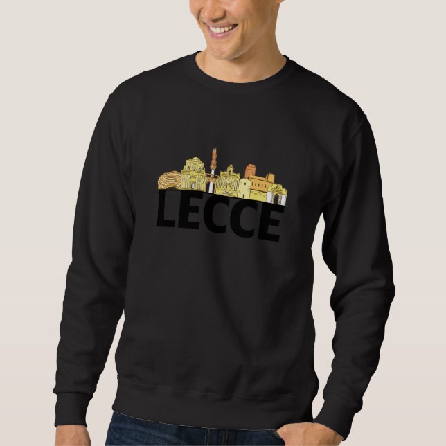 Moletom Lecce Italy Europe City Skyline Silhouette Outline (Frente)