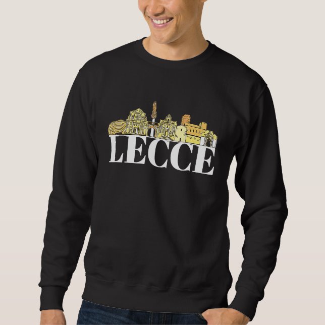 Moletom Lecce Italy Europe City Skyline Silhouette Outline (Frente)