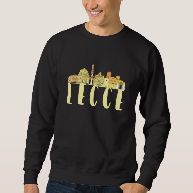 Moletom Lecce Italy Europe City Skyline Silhouette Outline (Frente)
