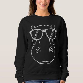 Moletom Legal Hippo Design Hippopotamus Com Óculos De Sol