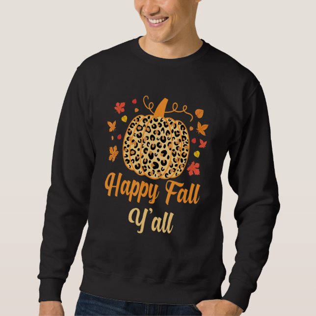 Moletom Legal Leopard Pumpkin Autumn Happy Fall Y'all Mapl (Frente)