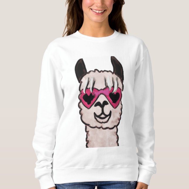 Moletom Legal Llama com óculos cardíacos (Frente)