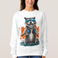 Legal Raccoon com Fones de ouvido