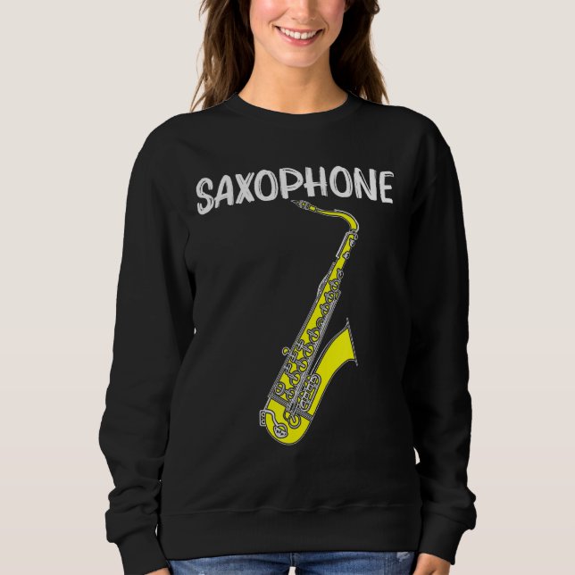 Moletom Legal Saxofone Para Mulheres Jovens Jogadores De J (Frente)