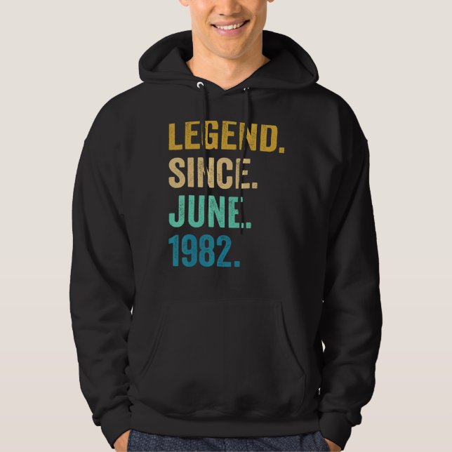 Moletom Legenda De 40 Anos Desde Junho De 1982 aniversário (Frente)