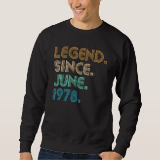 Moletom Legenda De 44 Anos Desde Junho De 1978 44 Bday Vin