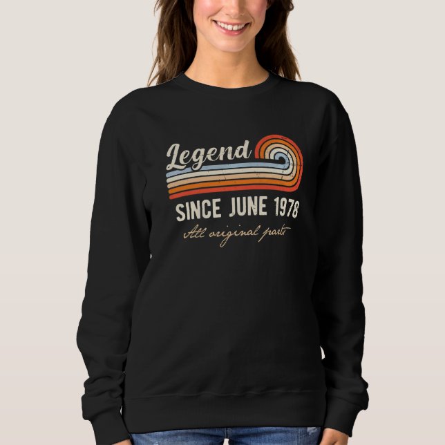 Moletom Legenda desde junho de 1978, Aniversário de 44 de  (Frente)