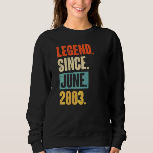 Moletom Legenda desde junho de 2003 19 anos 19 anos 19 ano