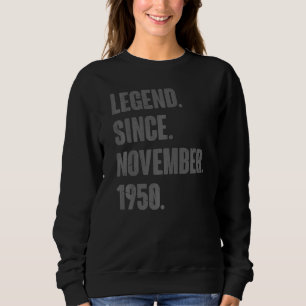 Moletom Legenda desde novembro de 1950 72 anos 72 anos