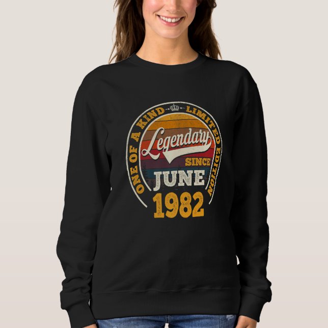 Moletom Legendário Desde Junho De 1982 aniversário de 40 a (Frente)