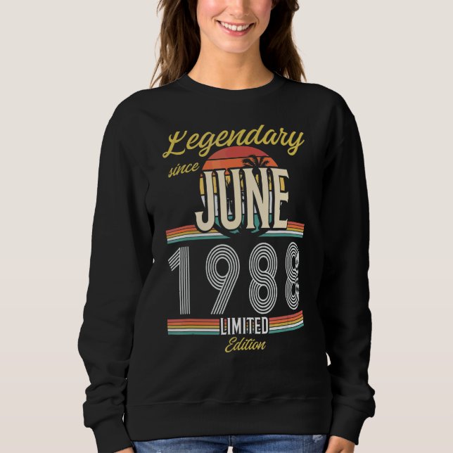 Moletom Legendário Desde Junho De 1988 Vintage (Frente)