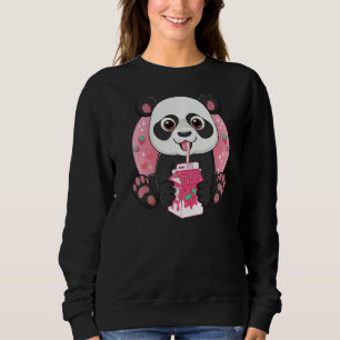 Moletom Leite de morango de Bebendo gigante Panda Bear