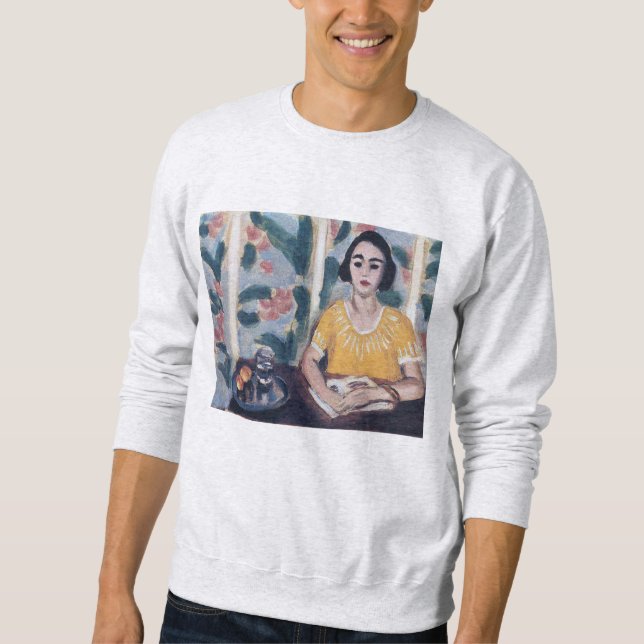 Moletom Leitura da mulher com pêssegos Matisse Crewneck (Frente)