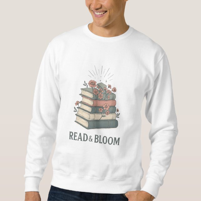 Moletom Leitura & Flor de Livro Design Floral (Frente)