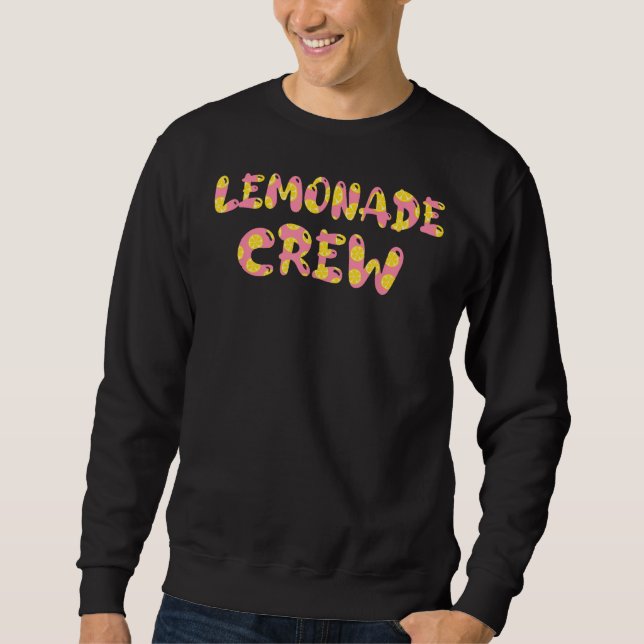Moletom Lemonade Crew Lemon Lover Floral Verão Rosa Limão (Frente)