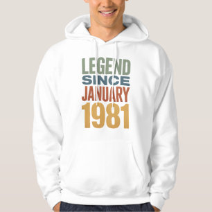 Moletom Lenda Desde Janeiro de 1981 Aniversário Clássico R
