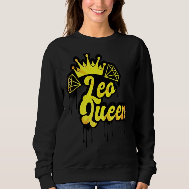 Moletom Leo Queen Zodiac Sinal Derrubando Crown Horoscope  (Frente)