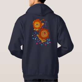 Moletom Leões De Cartoon Bonitos No Jardim Hoodie (Trás)
